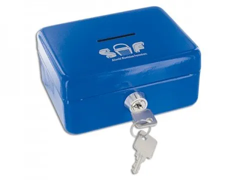 Tirelire boite metallique a cle personnalisée