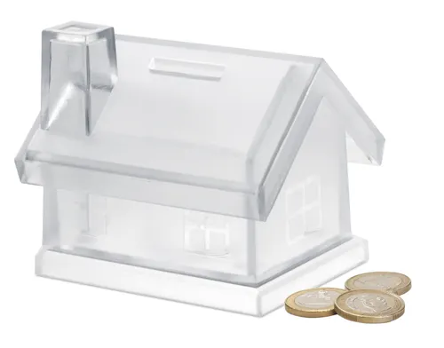 Tirelire maison plastique personnalisée - Mybank