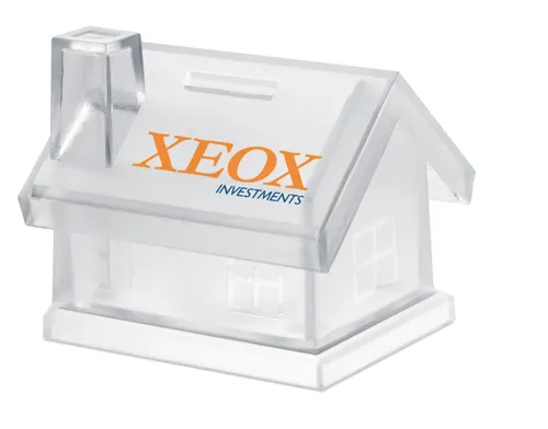 Tirelire maison plastique personnalisée - Mybank