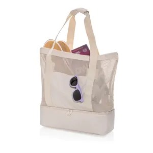 Tote bag isotherme 2 en 1 personnalisé en rPET AWARE™ Iqlo - XD Collection | Beige