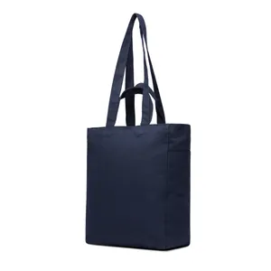 Tote bag personnalisé avec zip en toile recyclée Hilo AWARE™ - Vinga | Bleu marine