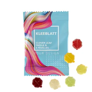 Trèfle à quatre feuilles en gommes de fruits