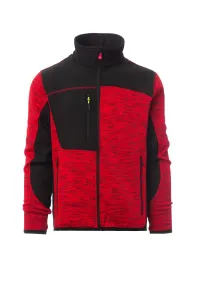 Tricot technique avec inserts soft-shell en contraste - TRAVEL | Rouge chiné / Noir