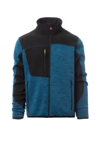 Tricot technique avec inserts soft-shell en contraste - TRAVEL | Bleu chiné / Noir