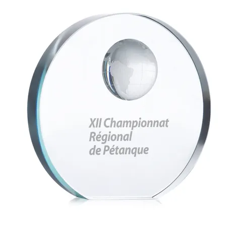 Trophée globe en verre personnalisé - Mondal