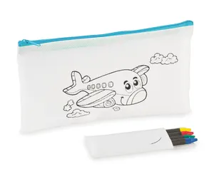 Trousse 4 crayons de couleur - Cray | Bleu Bébé