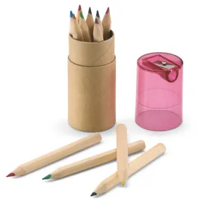 Tube 12 crayons de couleur personnalisable - Lambut | Transparent Red