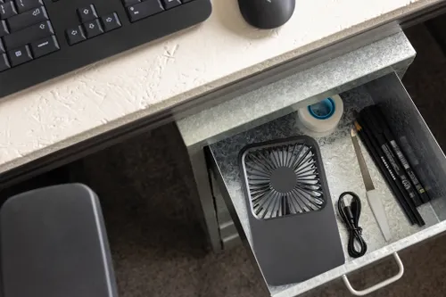 Ventilateur de bureau en plastique recyclé RCS Aervina - XD Collection