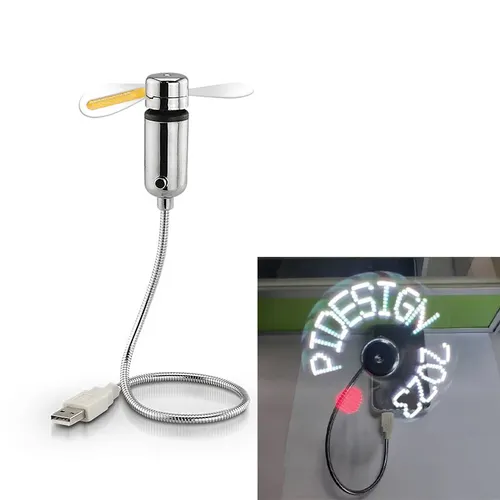 Ventilateur publicitaire avec message led