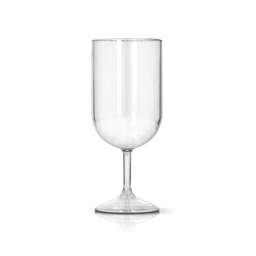 Verre a pied en plastique personnalisé reutilisable tritan 18 cl ras bord