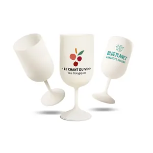 Verre à pied réutilisable en bio-composite personnalisé 18 cl ras bord
