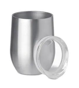 Verre double paroi personnalisé 300ml - Chin Chin | Matt Silver
