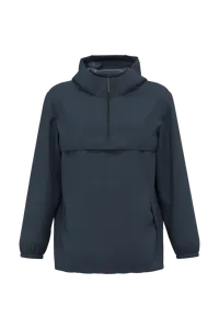 Veste coupe-vent imperméable écoresponsable quart zip unisexe - Native Spirit | Navy Blue