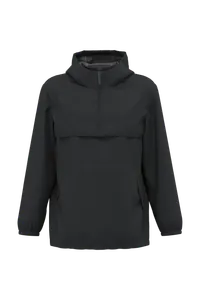 Veste coupe-vent imperméable écoresponsable quart zip unisexe - Native Spirit | Black