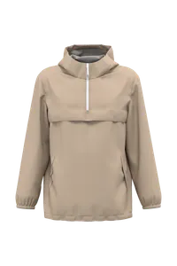 Veste coupe-vent imperméable écoresponsable quart zip unisexe - Native Spirit | Wet Sand