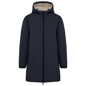 Veste écoresponsable imperméable personnalisée doublée en sherpa unisexe - Native Spirit | Navy Blue