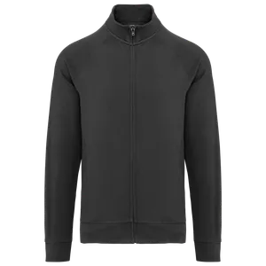 Veste molleton coton manches raglan unisexe - WK. Designed To Work | Dark Grey