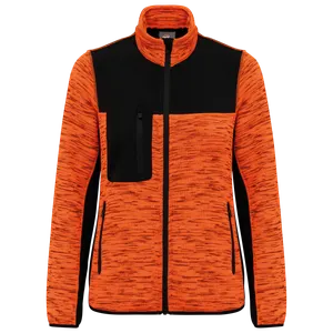 Veste recyclée en polytricot femme - WK. Designed To Work | Fluorescent Orange Melange / Black