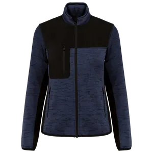 Veste recyclée en polytricot femme - WK. Designed To Work | Navy Melange / Black