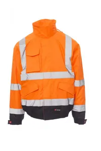 Veste oxford personnalisée - PADDOCK | Orange fluo / Bleu mar