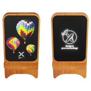 W16 - Support publicitaire 15W éco FSC® 100% Bambou | Bois / Noir