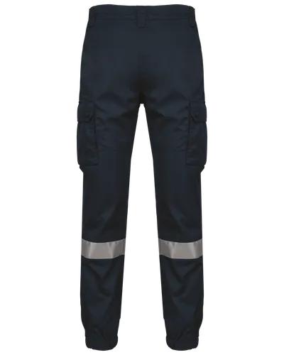 Pantalon cargo unisexe avec bas élastiqué et bande réfléchissante - WK. Designed To Work
