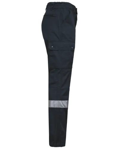 Pantalon cargo unisexe avec bas élastiqué et bande réfléchissante - WK. Designed To Work