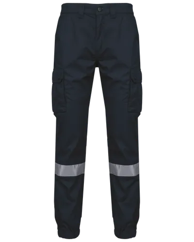 Pantalon cargo unisexe avec bas élastiqué et bande réfléchissante - WK. Designed To Work