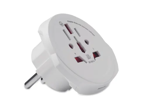 World to EU. 3-pole - Adaptateur de voyage universel à personnaliser